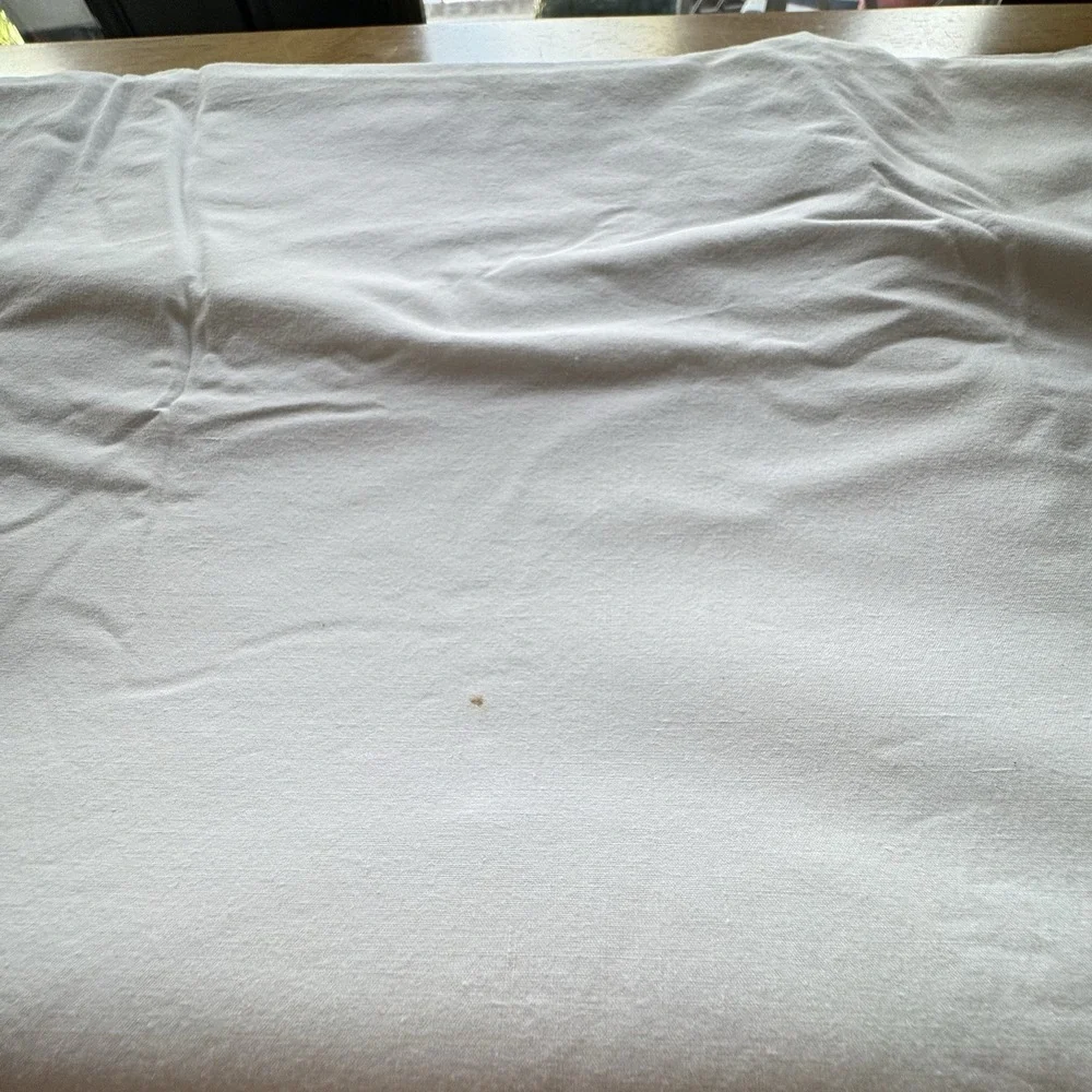 VTG Wamsutta Supercale Plus Ivory Full Flat Sheet & Pillowcase‎ Daisy Embroidery